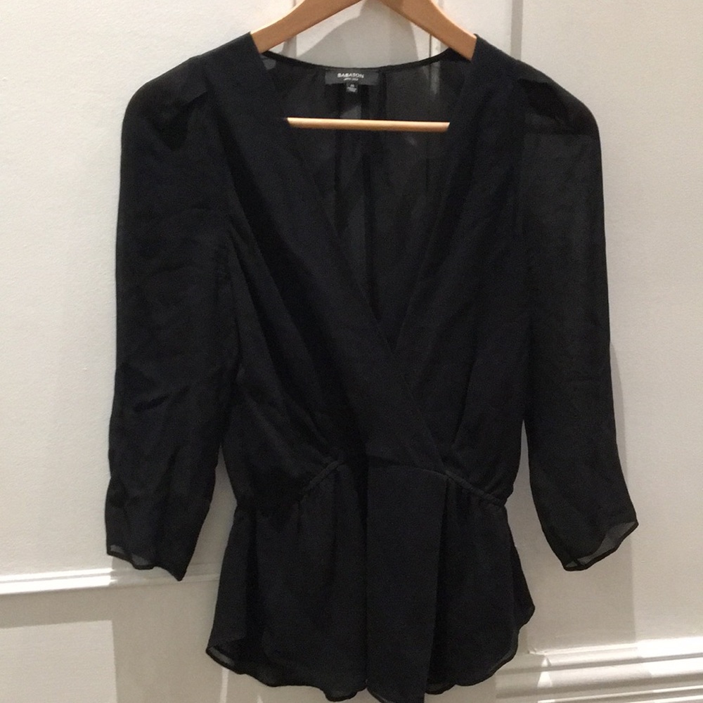 Artizia Babaton 100% Silk Black Blouse